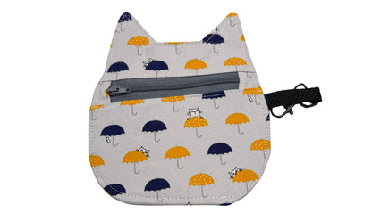 Cat Head Pouch | Notions, Coin, or Makeup Pouch Made from Japanese Fabrics in Alberta, Canada