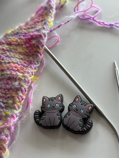 Cat Stitch Stoppers | Silicone Knitting Needle Point Protectors