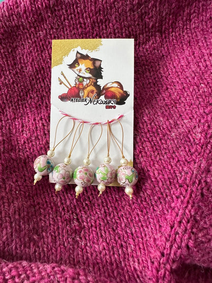 Beaded Stitch Markers for Knitting, Snagless