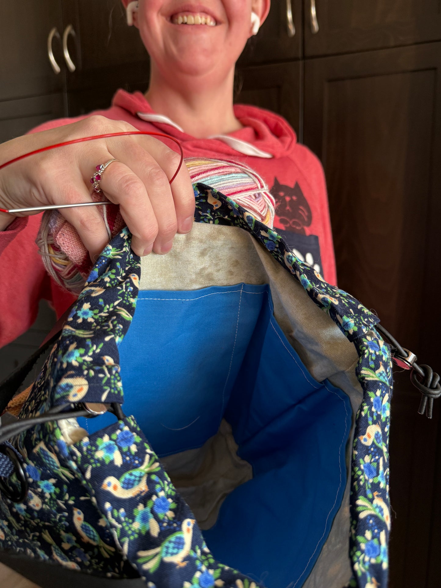 Kato Drawstring Bag | Made in Canada from Japanese Fabric | For Knitting, Crochet, and Everyday Purse Use