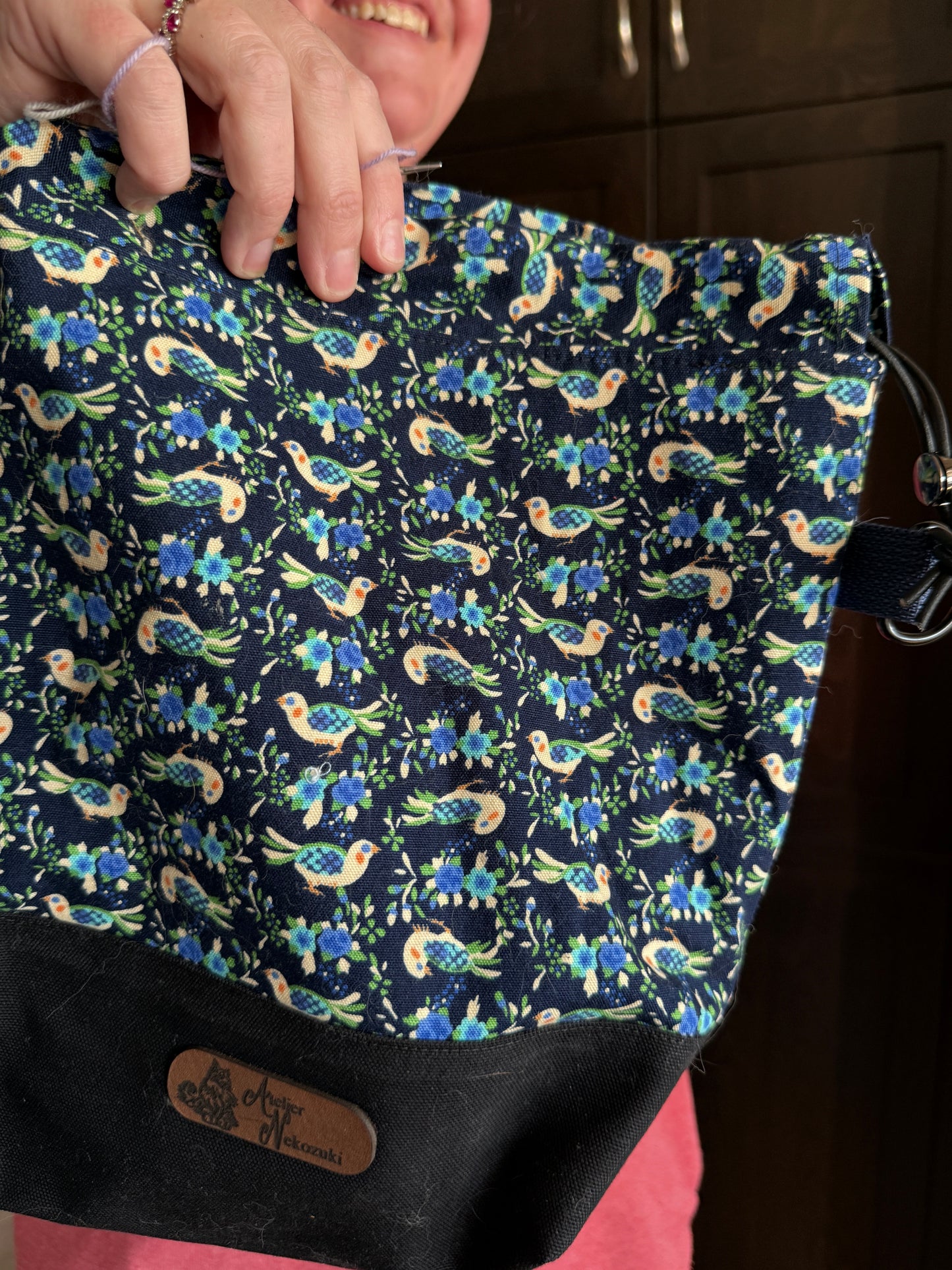 Kato Drawstring Bag | Made in Canada from Japanese Fabric | For Knitting, Crochet, and Everyday Purse Use