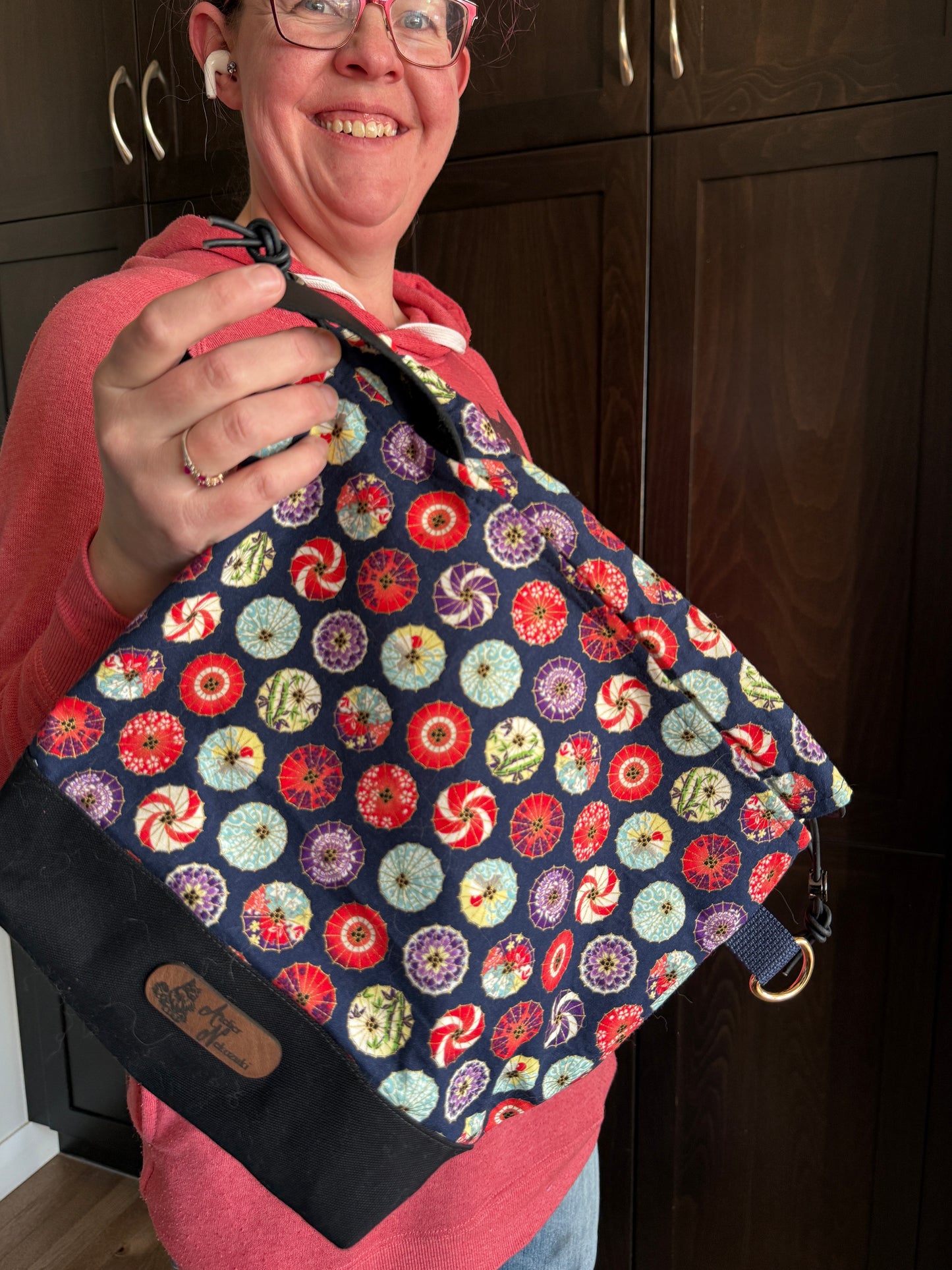 Kato Drawstring Bag | Made in Canada from Japanese Fabric | For Knitting, Crochet, and Everyday Purse Use