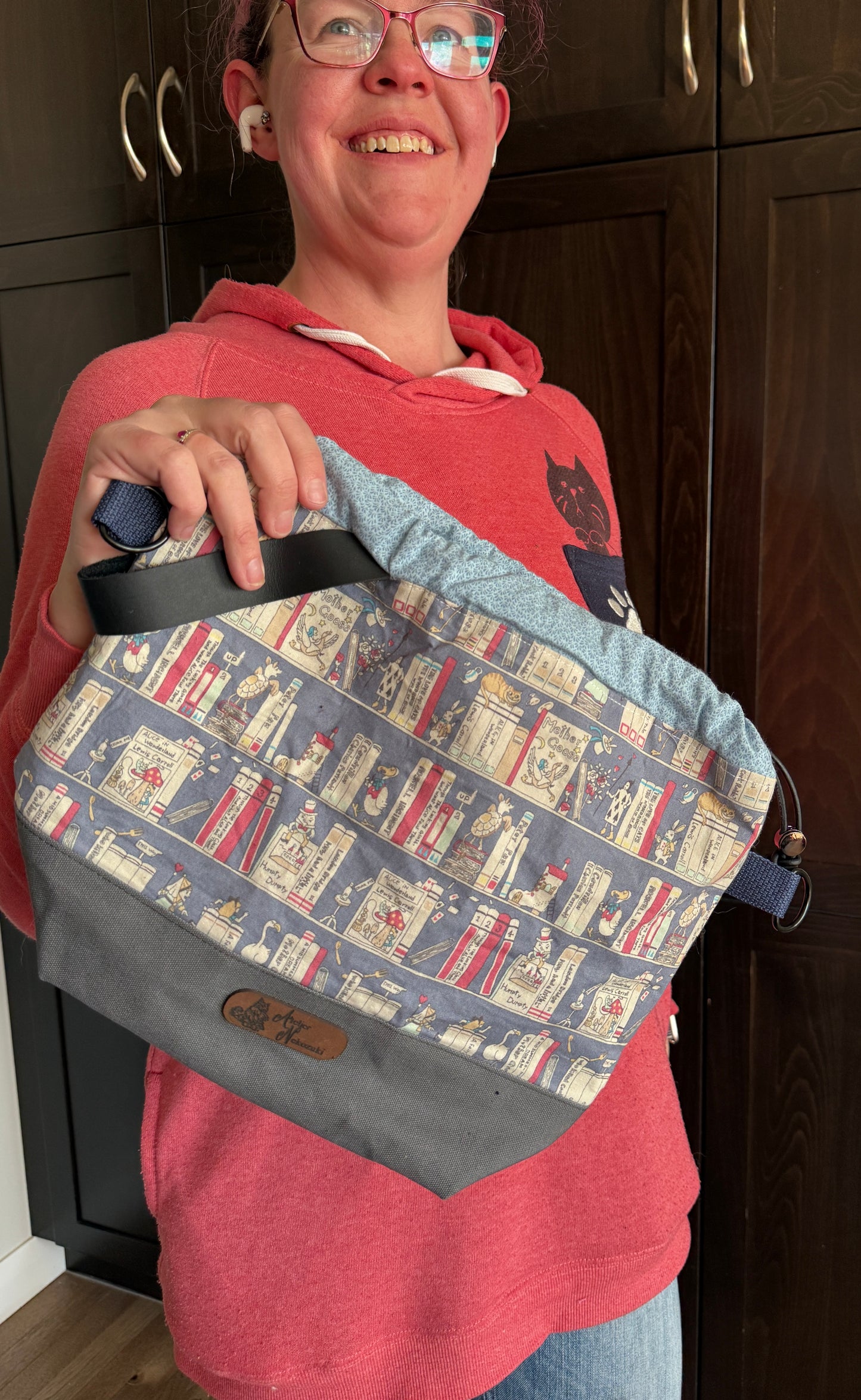 Kato Drawstring Bag | Made in Canada from Japanese Fabric | For Knitting, Crochet, and Everyday Purse Use