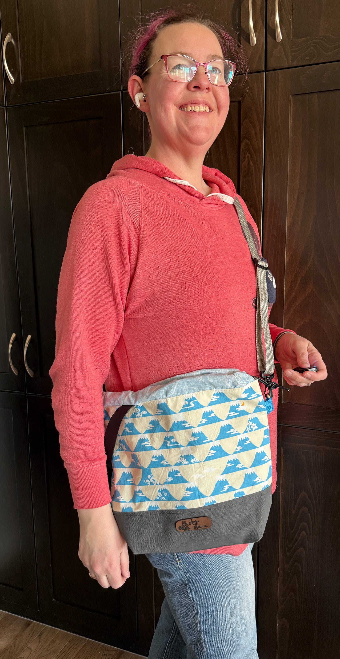 Kato Drawstring Bag | Made in Canada from Japanese Fabric | For Knitting, Crochet, and Everyday Purse Use