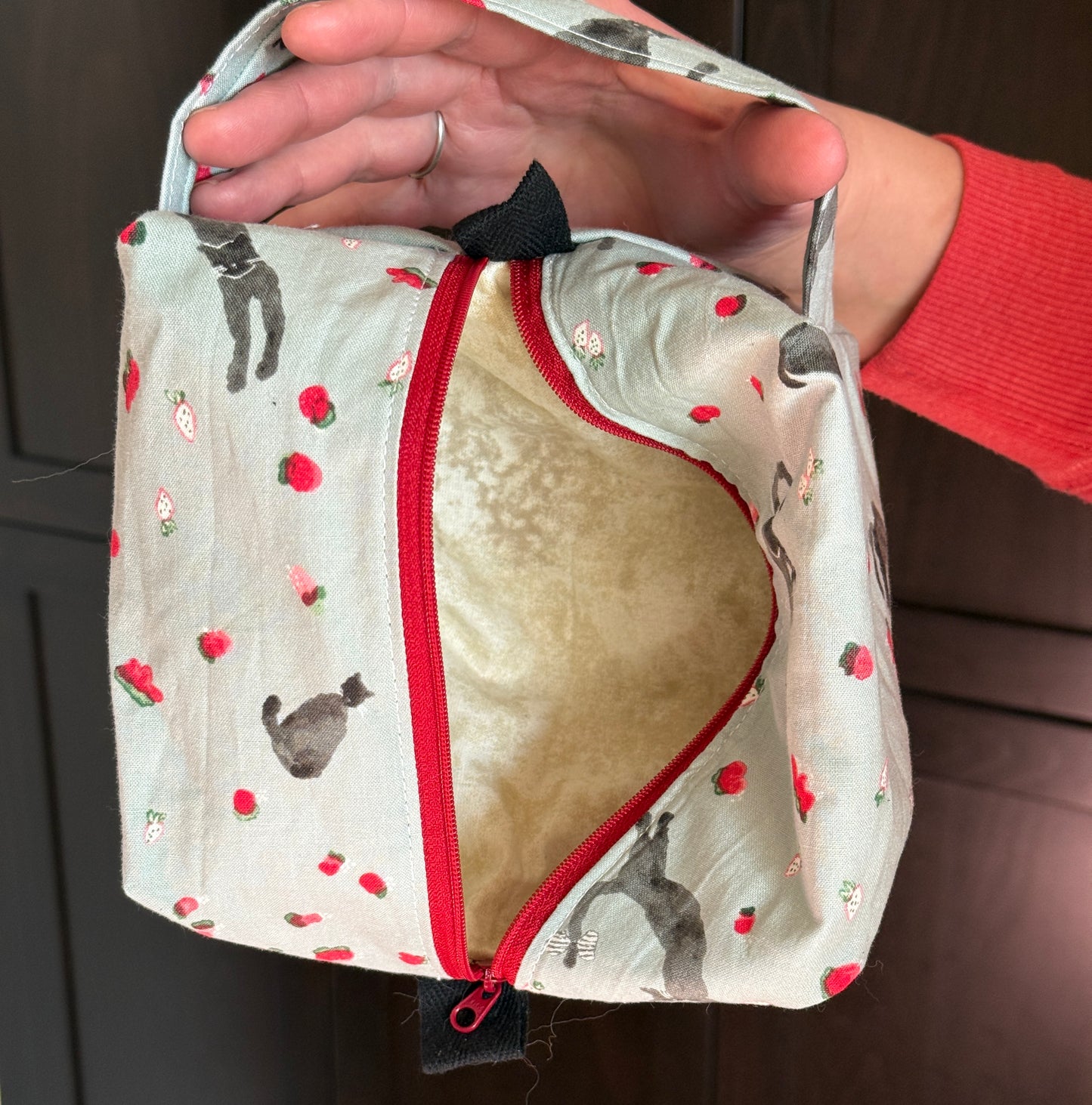 Small Box Bag | Cats | Bags for Knitting and Crocheting Made from Premium Japanese Fabrics in Alberta, Canada