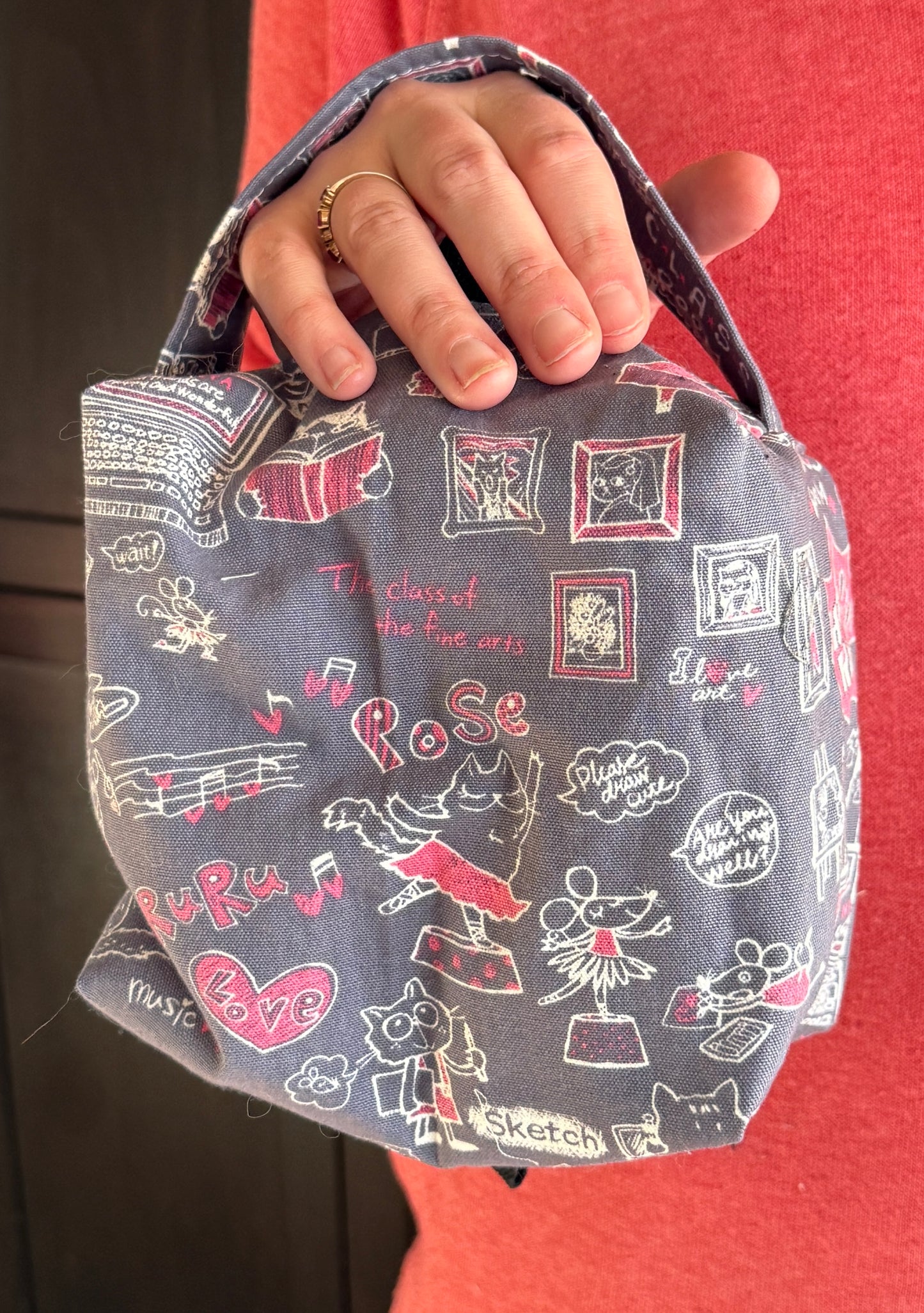 Small Box Bag | Cats | Bags for Knitting and Crocheting Made from Premium Japanese Fabrics in Alberta, Canada