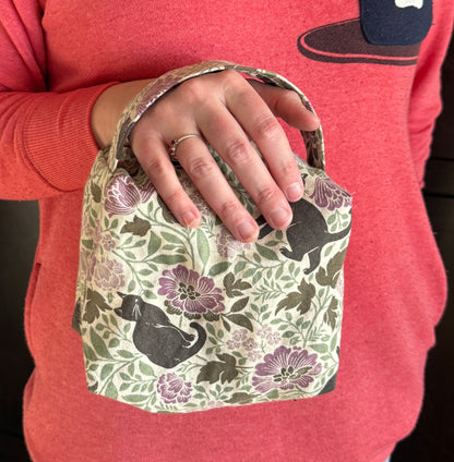 Small Box Bag | Cats | Bags for Knitting and Crocheting Made from Premium Japanese Fabrics in Alberta, Canada