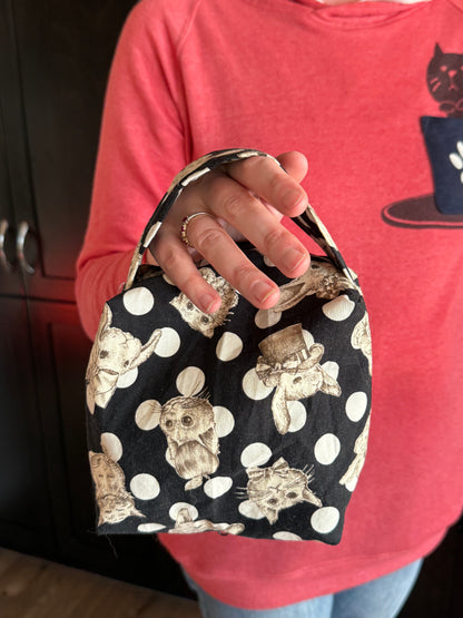 Small Box Bag | Cats | Bags for Knitting and Crocheting Made from Premium Japanese Fabrics in Alberta, Canada
