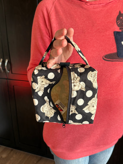Small Box Bag | Cats | Bags for Knitting and Crocheting Made from Premium Japanese Fabrics in Alberta, Canada