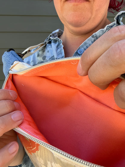 Upcycled Obi | Belt Bag | Floral Swirl on Gentle Pink