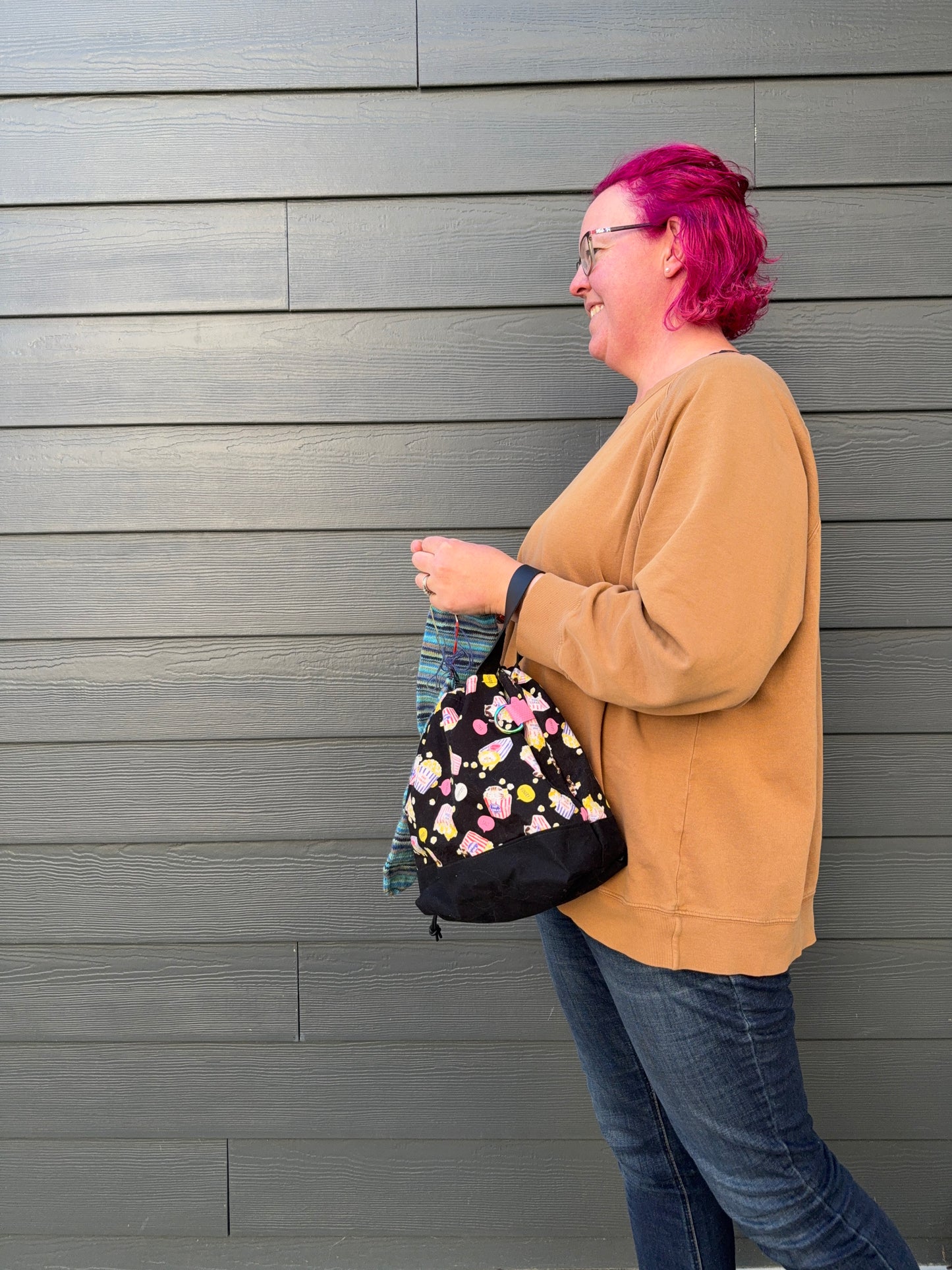 Kato Drawstring Bag | Made in Canada from Japanese Fabric | For Knitting, Crochet, and Everyday Purse Use