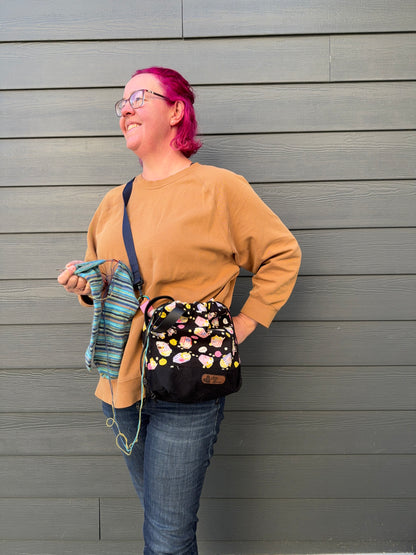 Kato Drawstring Bag | Made in Canada from Japanese Fabric | For Knitting, Crochet, and Everyday Purse Use