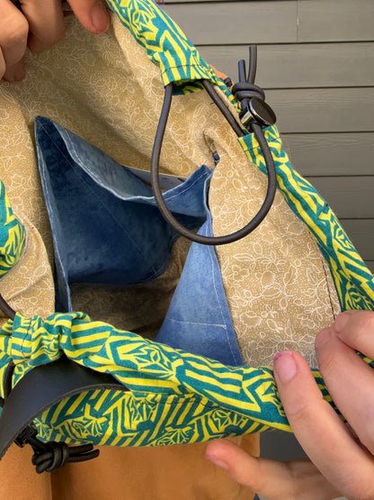 Kato Drawstring Bag | Made in Canada from Japanese Fabric | For Knitting, Crochet, and Everyday Purse Use