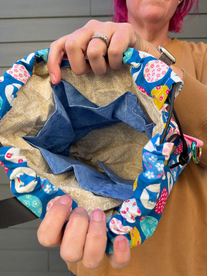 Kato Drawstring Bag | Made in Canada from Japanese Fabric | For Knitting, Crochet, and Everyday Purse Use