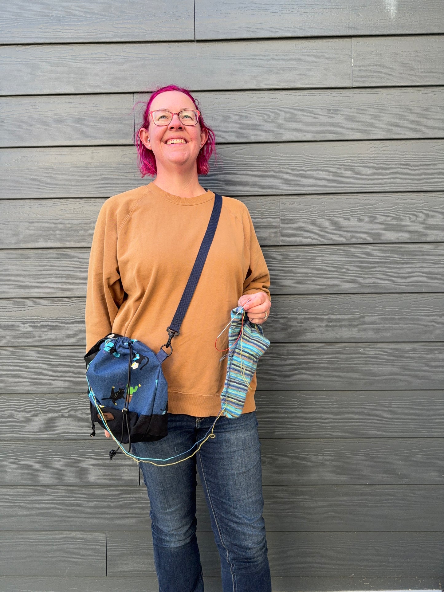 Kato Drawstring Bag | Made in Canada from Japanese Fabric | For Knitting, Crochet, and Everyday Purse Use