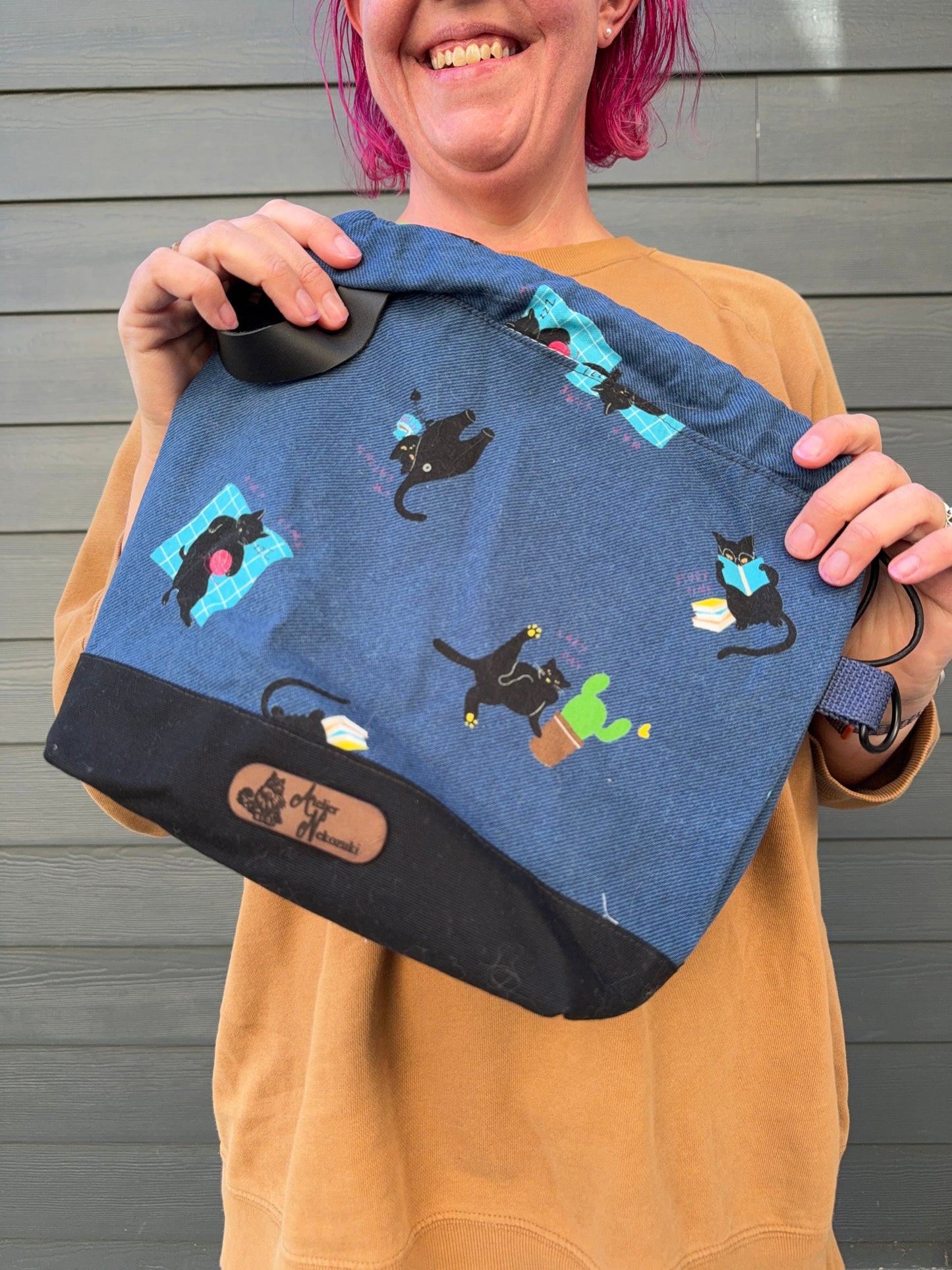 Kato Drawstring Bag | Made in Canada from Japanese Fabric | For Knitting, Crochet, and Everyday Purse Use