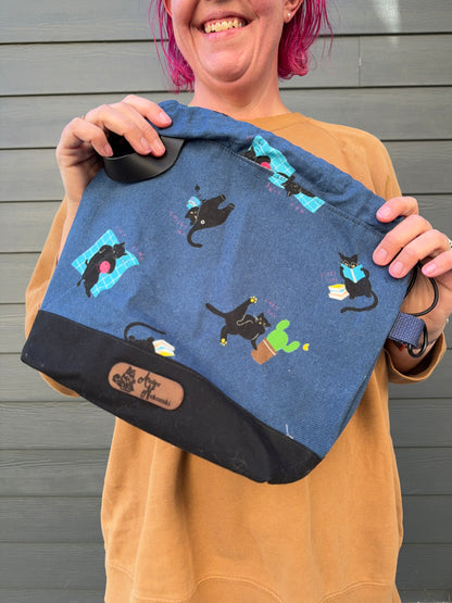 Kato Drawstring Bag | Made in Canada from Japanese Fabric | For Knitting, Crochet, and Everyday Purse Use