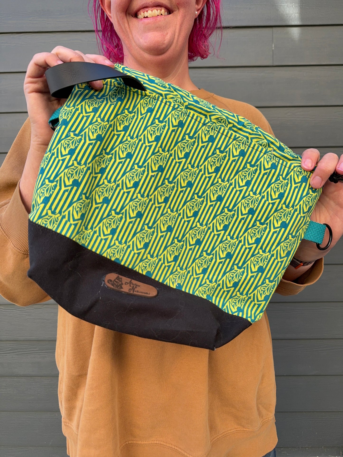 Kato Drawstring Bag | Made in Canada from Japanese Fabric | For Knitting, Crochet, and Everyday Purse Use
