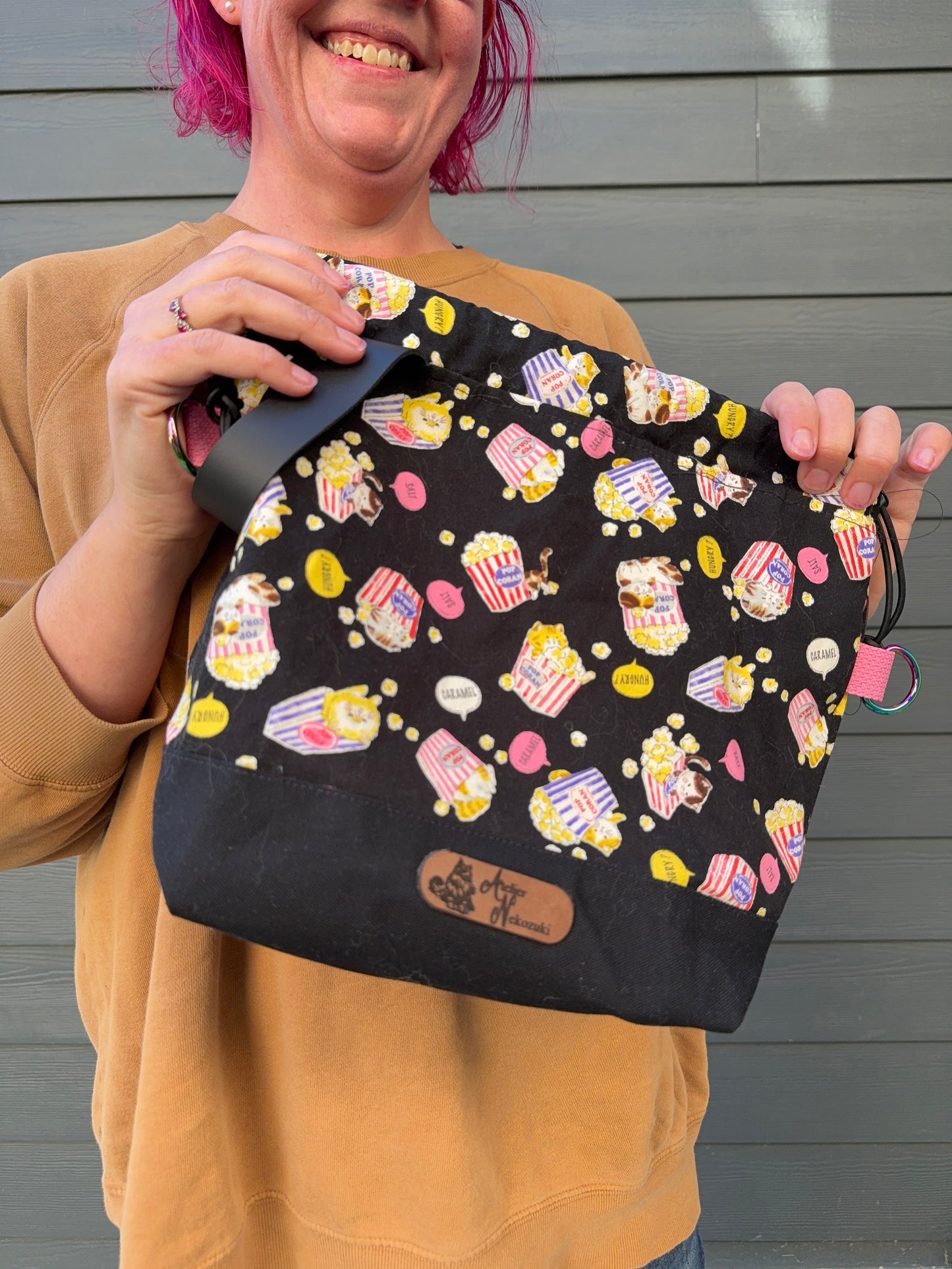 Kato Drawstring Bag | Made in Canada from Japanese Fabric | For Knitting, Crochet, and Everyday Purse Use