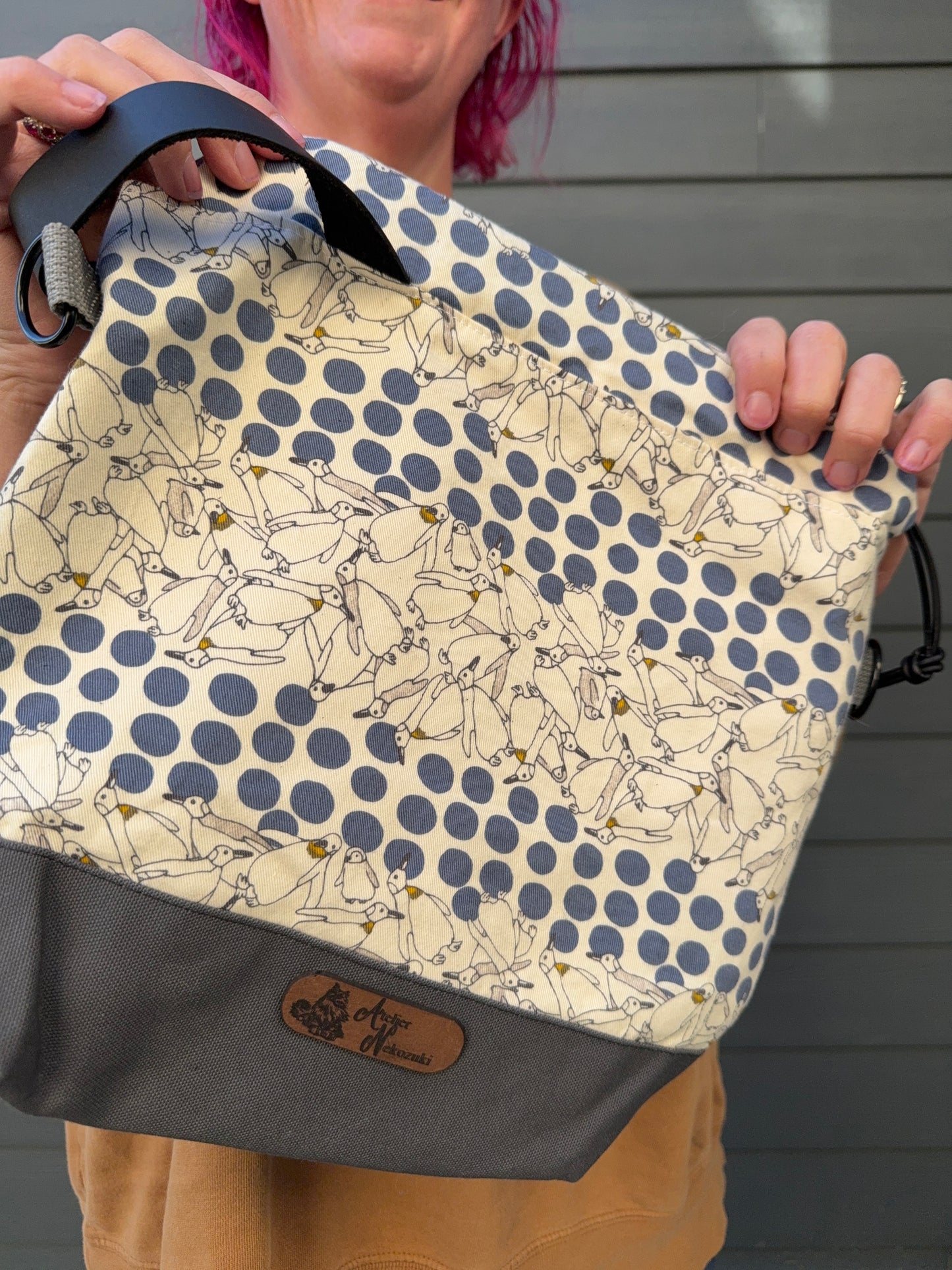 Kato Drawstring Bag | Made in Canada from Japanese Fabric | For Knitting, Crochet, and Everyday Purse Use