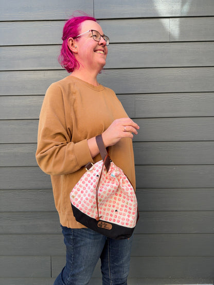 Kato Drawstring Bag | Made in Canada from Japanese Fabric | For Knitting, Crochet, and Everyday Purse Use