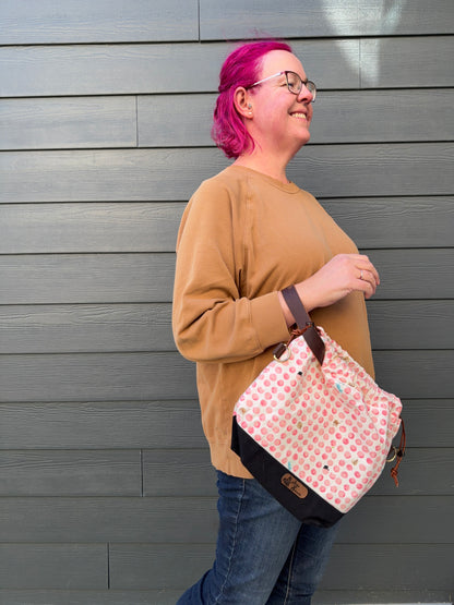 Kato Drawstring Bag | Made in Canada from Japanese Fabric | For Knitting, Crochet, and Everyday Purse Use