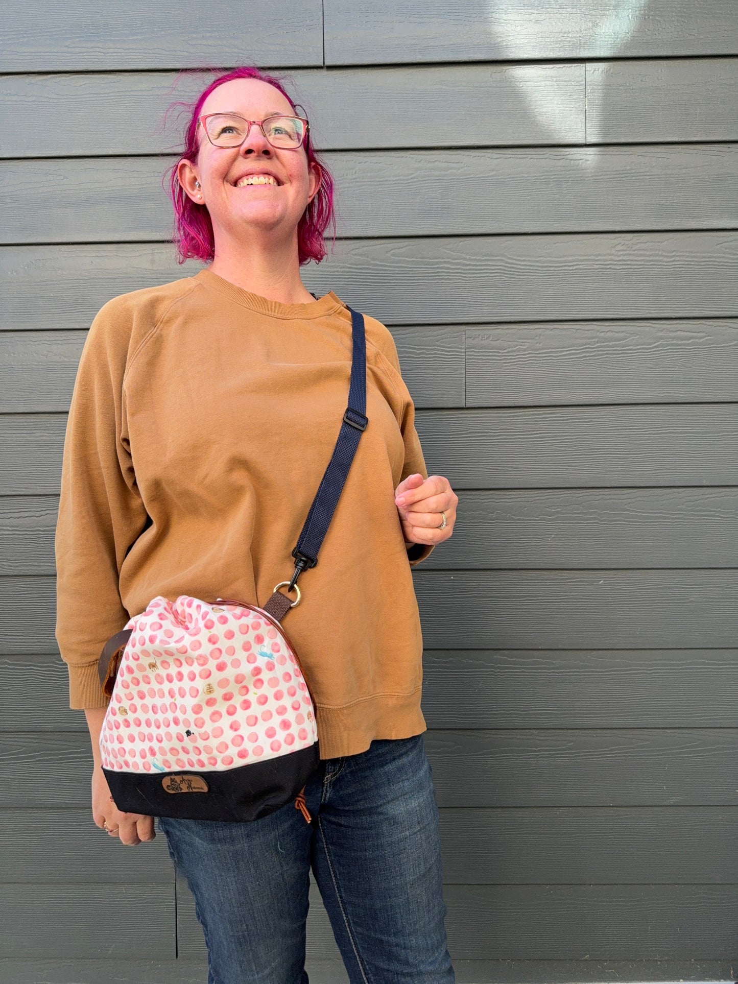 Kato Drawstring Bag | Made in Canada from Japanese Fabric | For Knitting, Crochet, and Everyday Purse Use