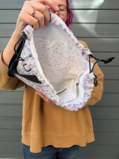 Kato Drawstring Bag | Made in Canada from Japanese Fabric | For Knitting, Crochet, and Everyday Purse Use