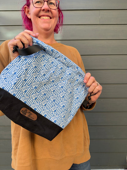 Kato Drawstring Bag | Made in Canada from Japanese Fabric | For Knitting, Crochet, and Everyday Purse Use