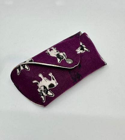 Glasses Case | Frenchies on Purple