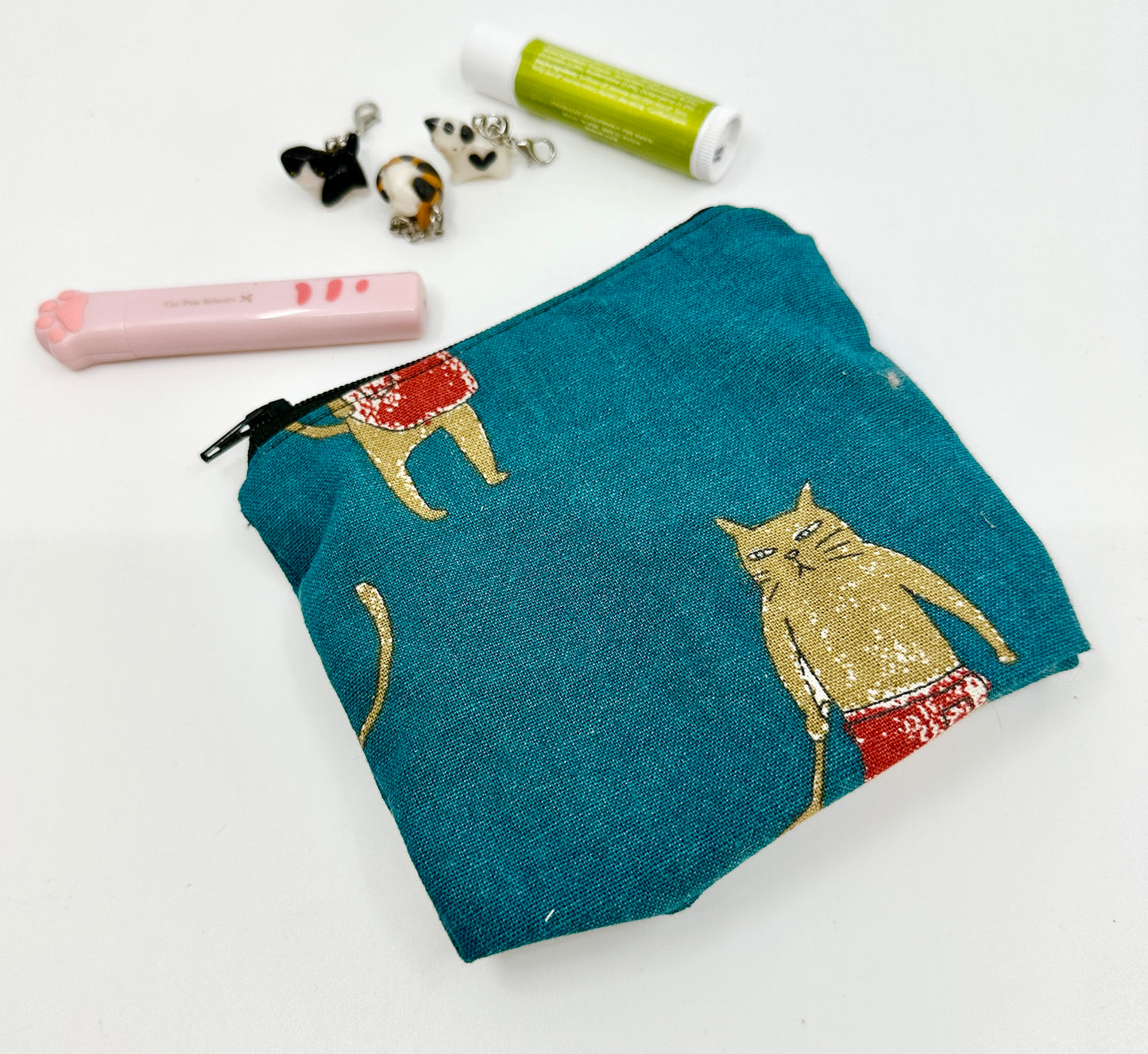 Notions Pouch | Angry Apron Cat on Dark Teal