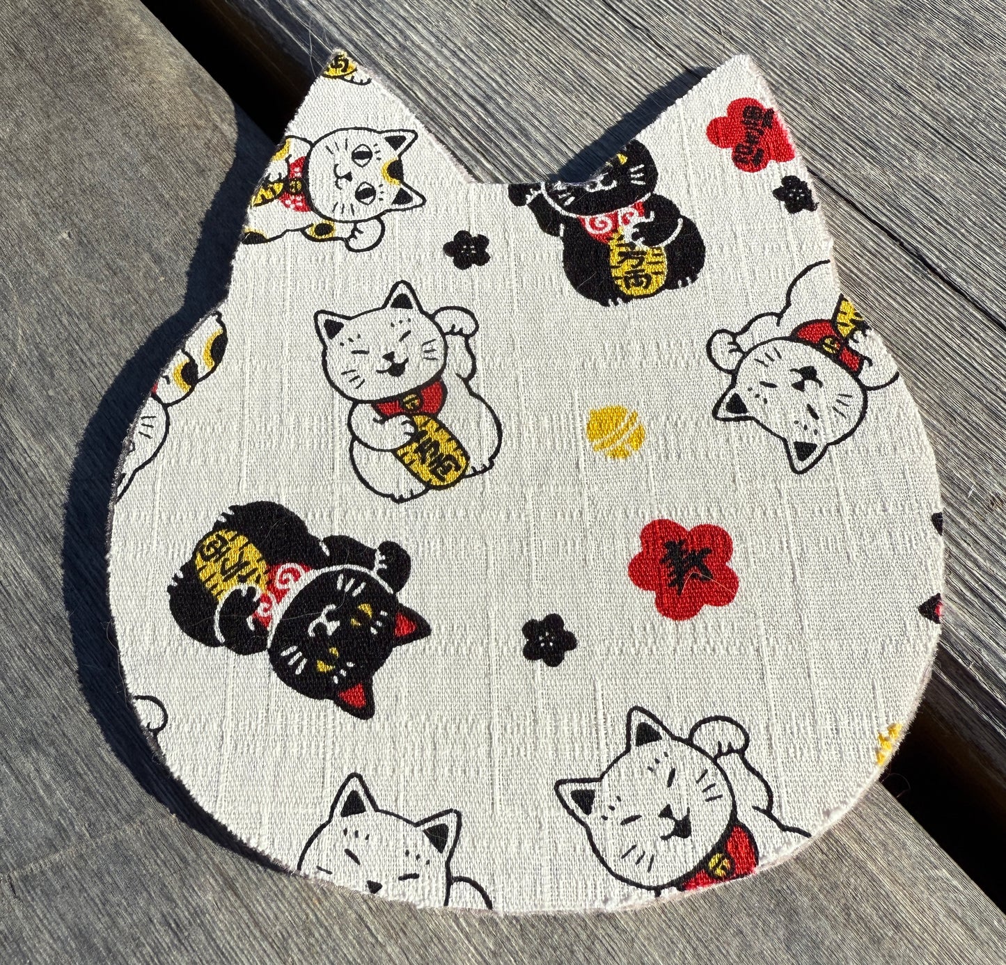 Japanese Fabric Cat Head Coasters