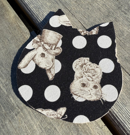 Japanese Fabric Cat Head Coasters