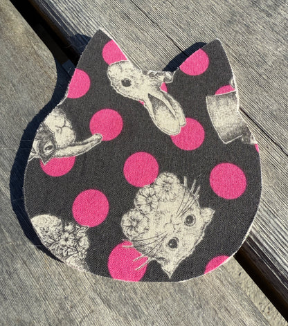 Japanese Fabric Cat Head Coasters