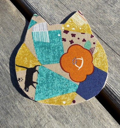 Japanese Fabric Cat Head Coasters