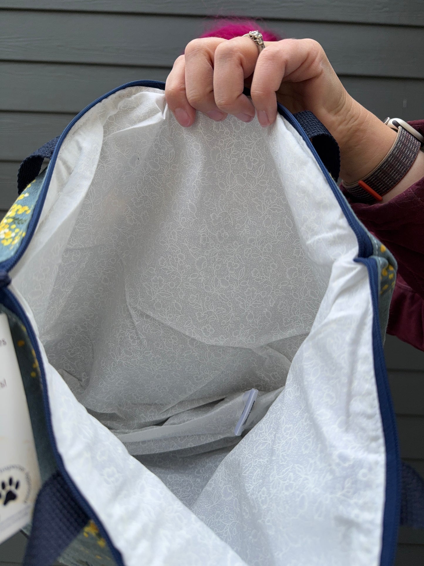 Canvas Bottom Tote Bag | Made in Canada from Japanese Fabric | For Knitting, Crocheting, Books, and More!