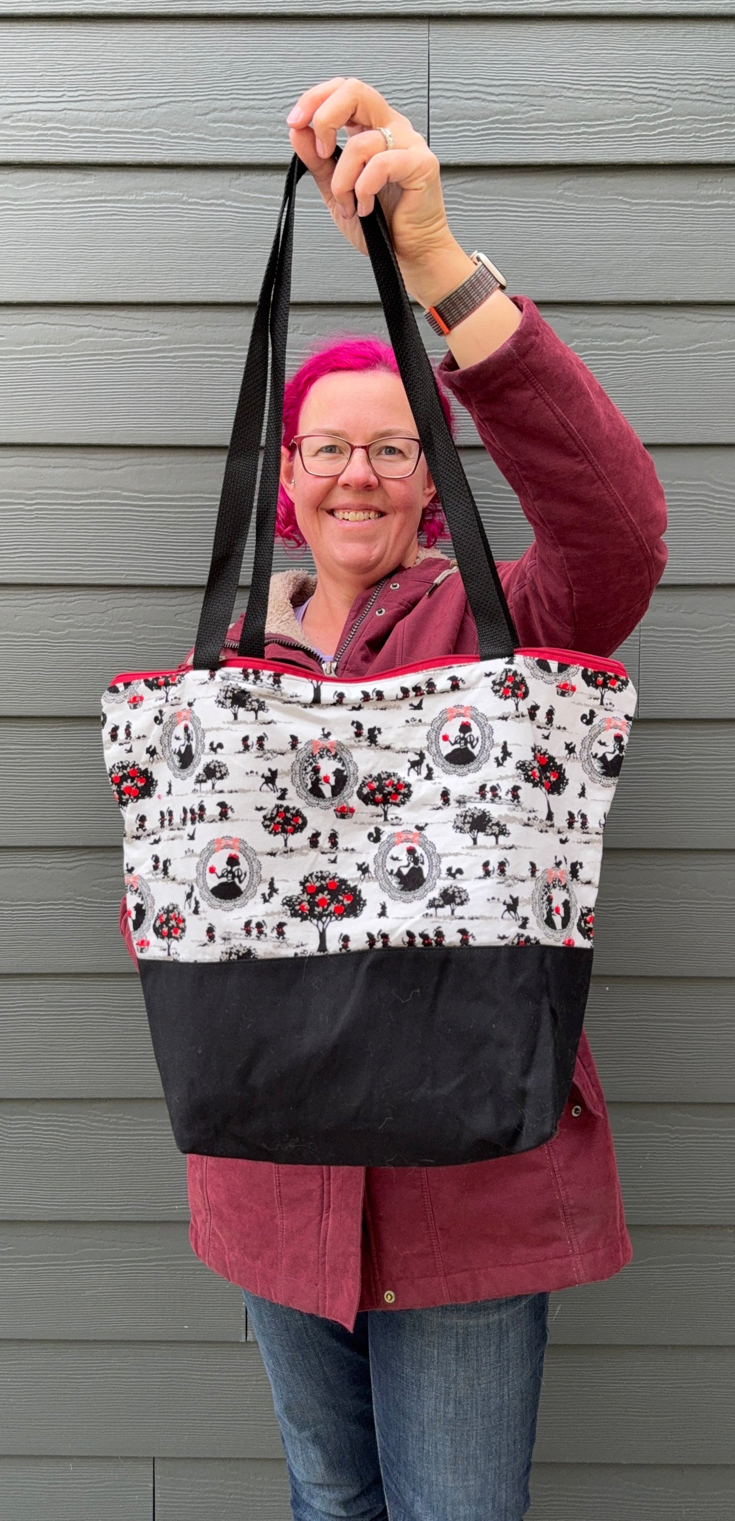 Canvas Bottom Tote Bag | Made in Canada from Japanese Fabric | For Knitting, Crocheting, Books, and More!