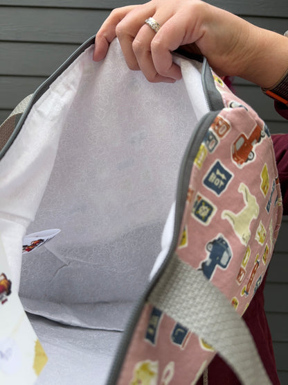 Canvas Bottom Tote Bag | Made in Canada from Japanese Fabric | For Knitting, Crocheting, Books, and More!