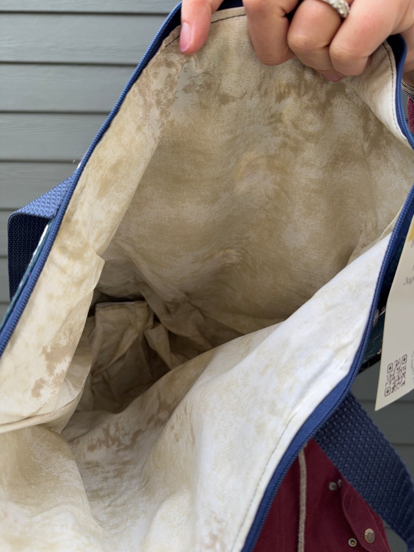 Canvas Bottom Tote Bag | Made in Canada from Japanese Fabric | For Knitting, Crocheting, Books, and More!