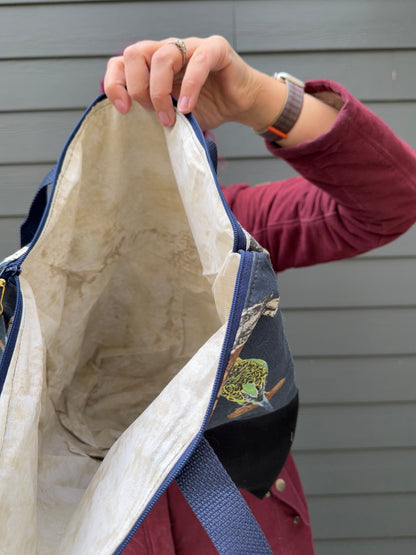 Canvas Bottom Tote Bag | Made in Canada from Japanese Fabric | For Knitting, Crocheting, Books, and More!