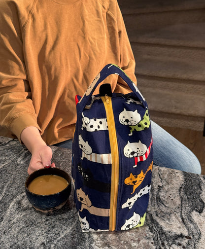 Large Box Bag | Fibre Arts Bag | Handmade in Alberta, Canada, From Hand Picked Japanese Fabrics