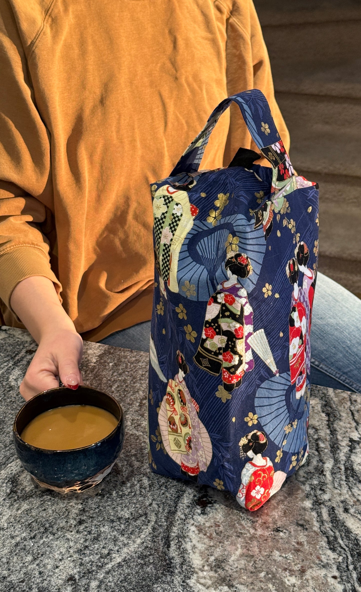 Large Box Bag | Fibre Arts Bag | Handmade in Alberta, Canada, From Hand Picked Japanese Fabrics