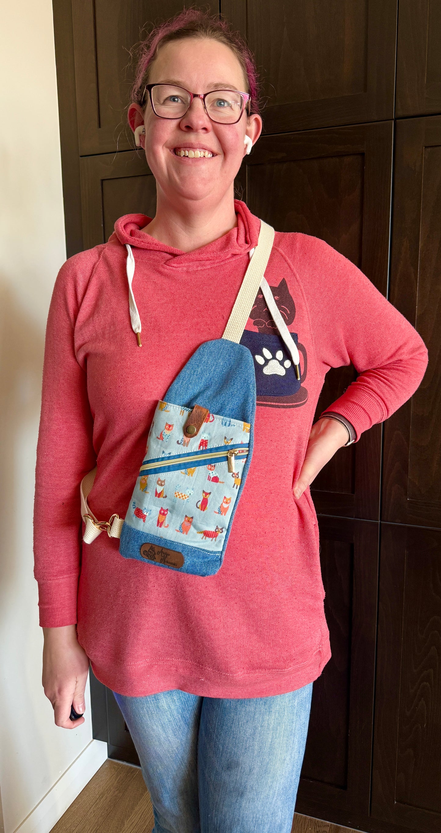 Mini Traveller Sling | Upcycled Denim and Hand-Selected Japanese Fabric | Made in Canada