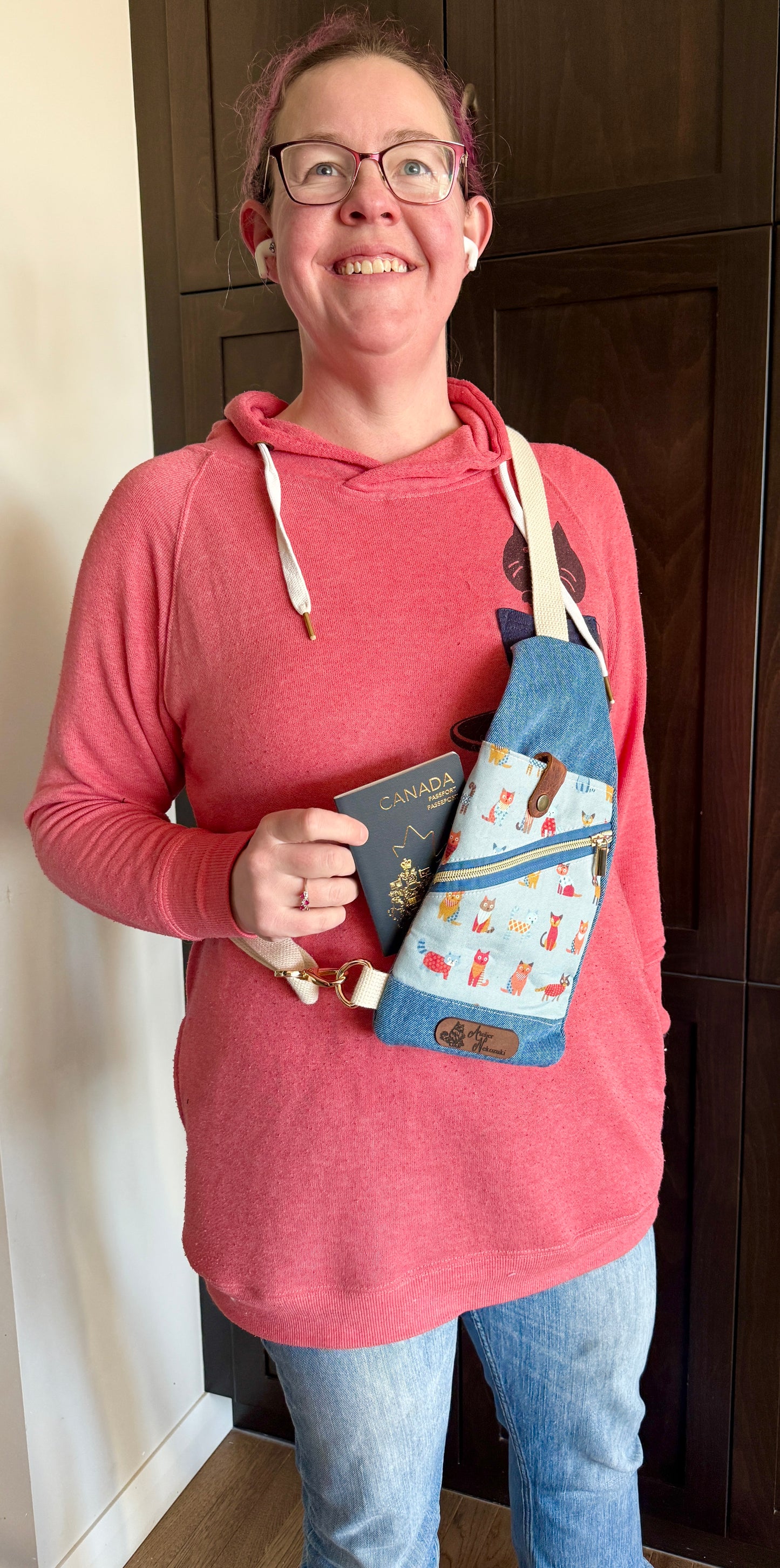 Mini Traveller Sling | Upcycled Denim and Hand-Selected Japanese Fabric | Made in Canada