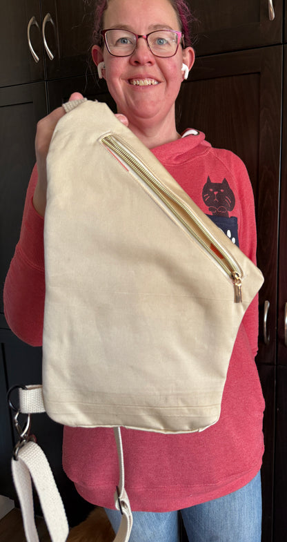 Upcycled Obi | Pink and Silver Florals on Ivory | Artisan Bags Handcrafted in the Foothills of the Canadian Rockies