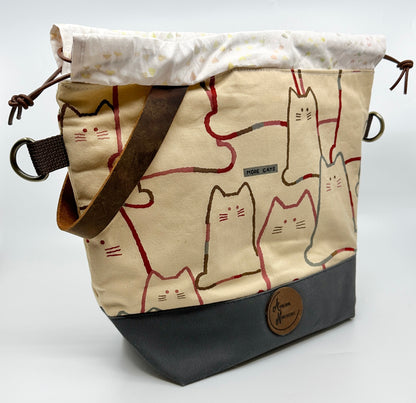 Kato Drawstring Bag | Cat Fabrics Hand-selected in Japan