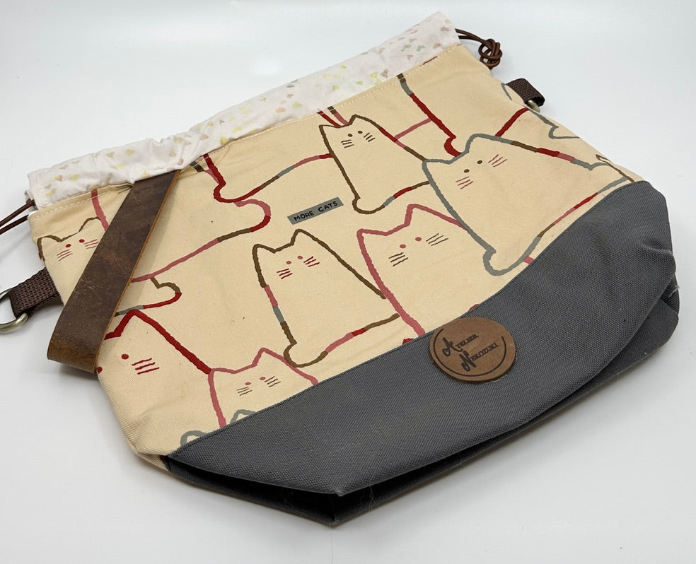 Kato Drawstring Bag | Cat Fabrics Hand-selected in Japan