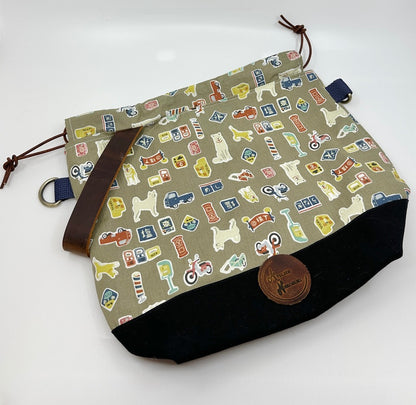 Kato Drawstring Bag | Dog Fabrics Hand Selected in Kyoto and Tokyo, Japan