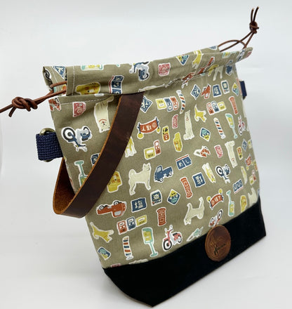 Kato Drawstring Bag | Dog Fabrics Hand Selected in Kyoto and Tokyo, Japan