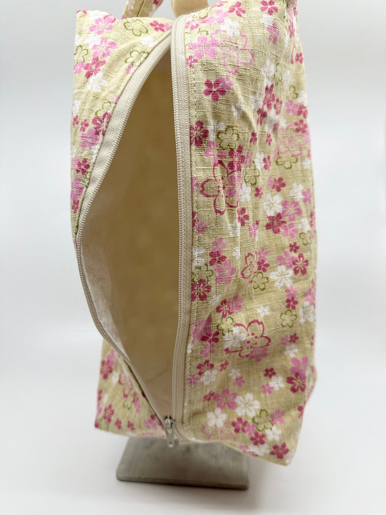 Large Box Bag | Florals | Japanese Flowers Assemble on These Hand-Selected Fabrics